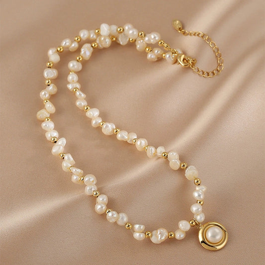 French Vintage Natural Baroque Pearl Necklace Ladies Premium Different Beads