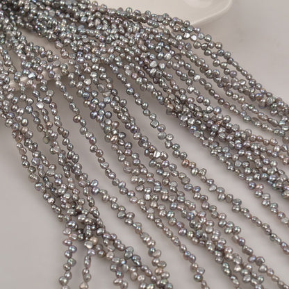 1320 4mm Grey Pearl Natural Freshwater Grey Pearl Jewelry Accessories Loose Beads