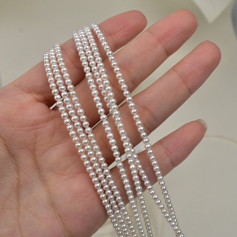 1168 3mm almost flawless white bright freshwater pearl work in progress