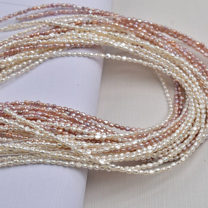 1322 3mm keshi pearl baroque special-shaped natural freshwater pearl DIY necklace work in progress