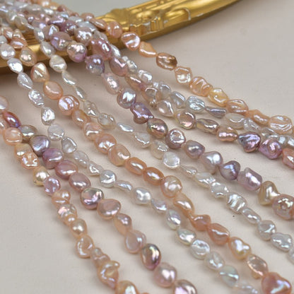 1103 Natural freshwater pearls 8-10mm irregular straight hole beads DIY