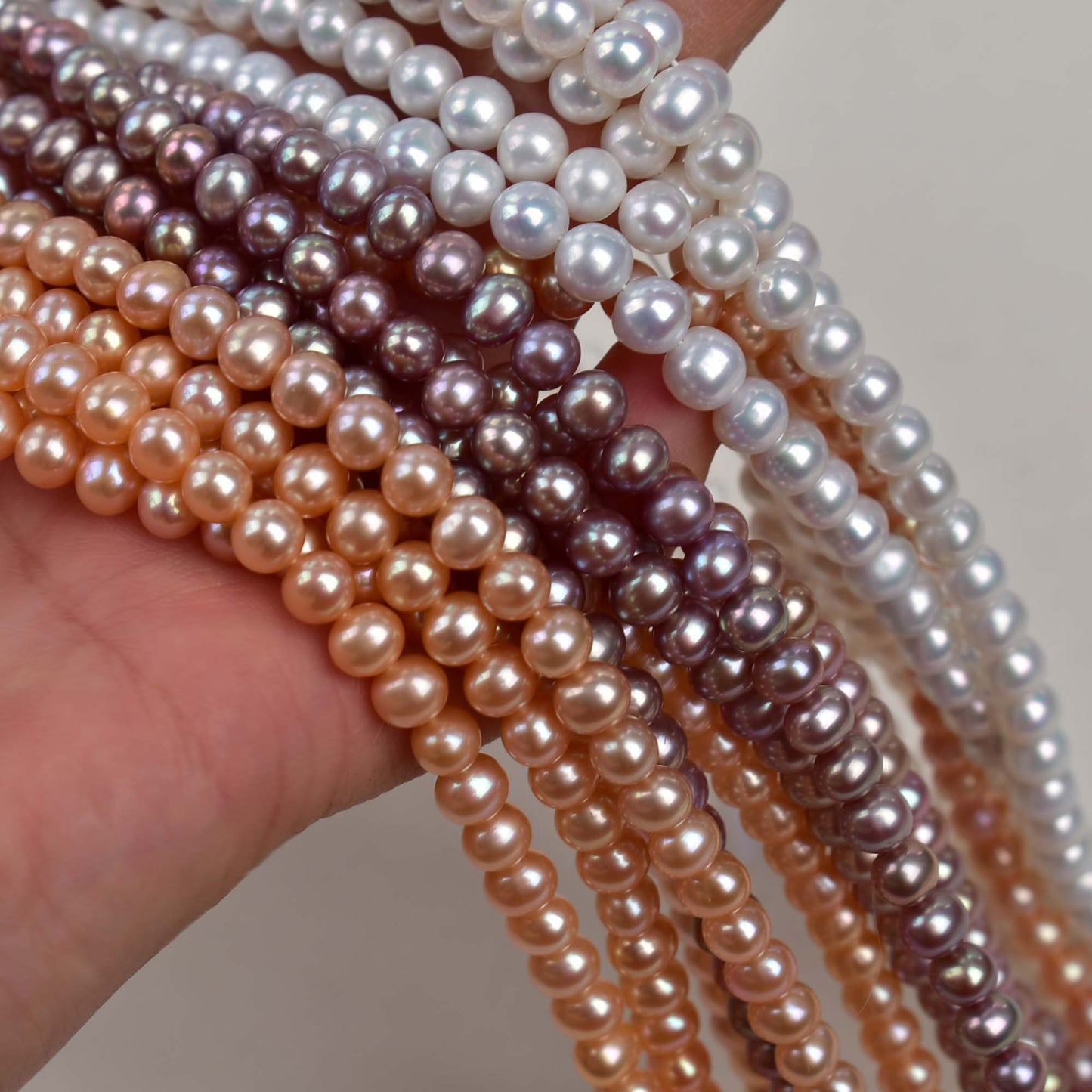 1184 Zhuji nearly round strong light 5-6mm natural freshwater pearl DIY