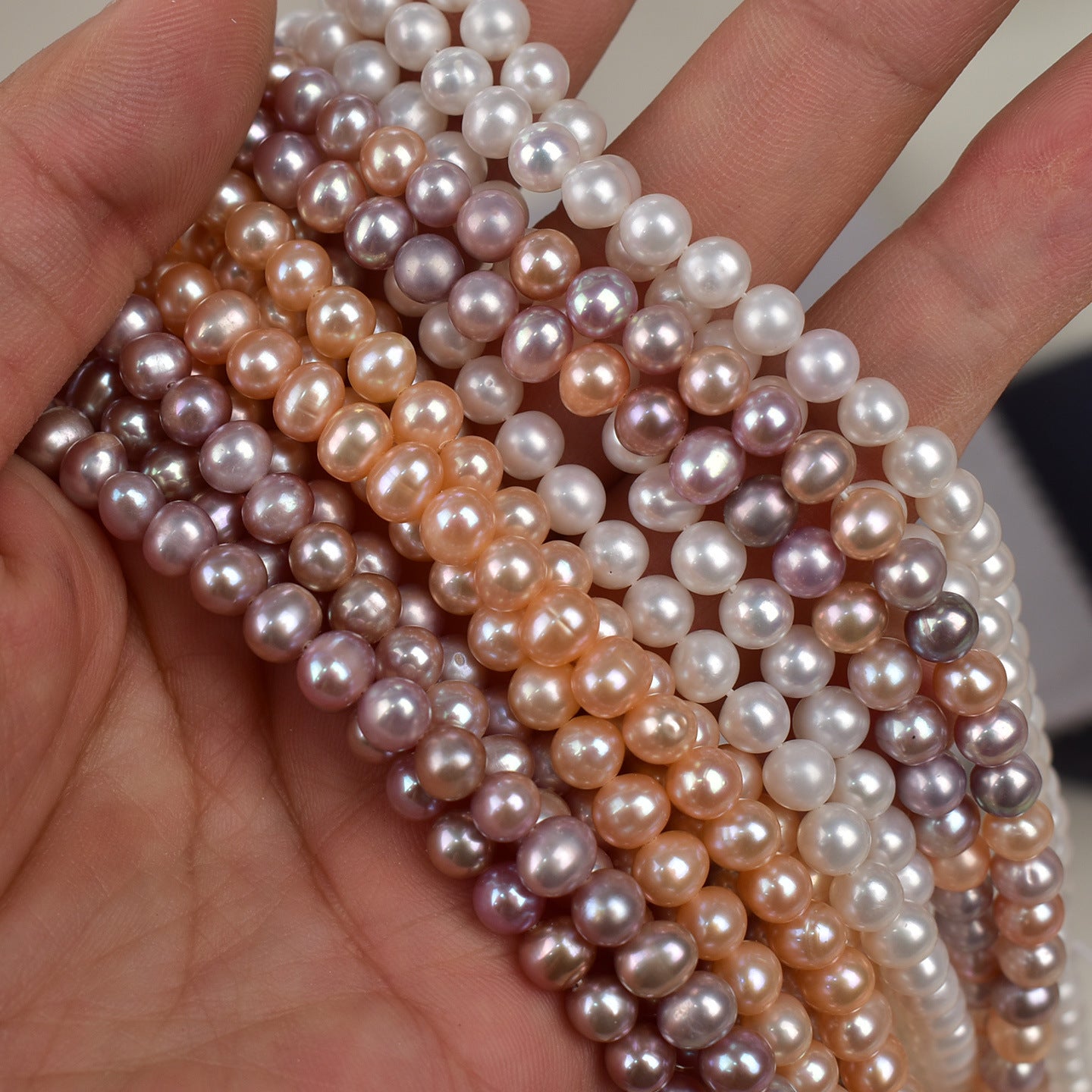 1178 5-6Mm nearly round pink purple pearl work in progress
