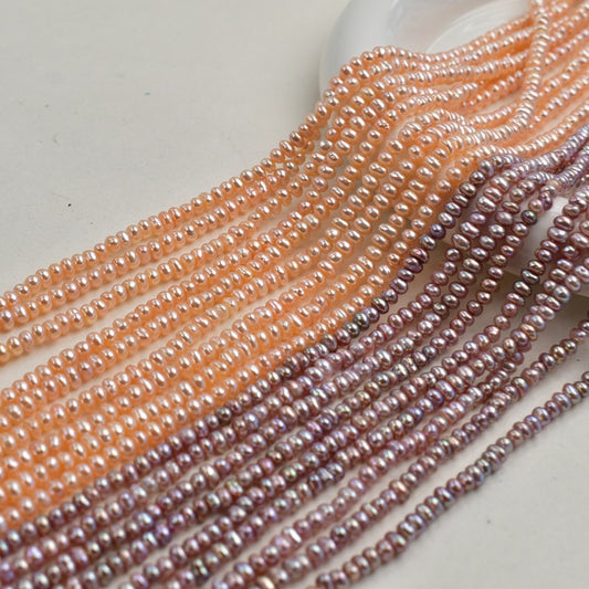 1232 Zhuji Pearl Natural Freshwater Pearl 3-4mm Purple Pearl work in progress diy loose beads