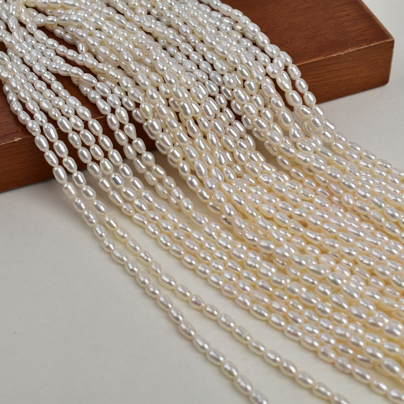 1015 Zhuji pearl 39cm natural pearl 3-3.5 m light grain rice beads loose beads handmade freshwater pearls seedless beads