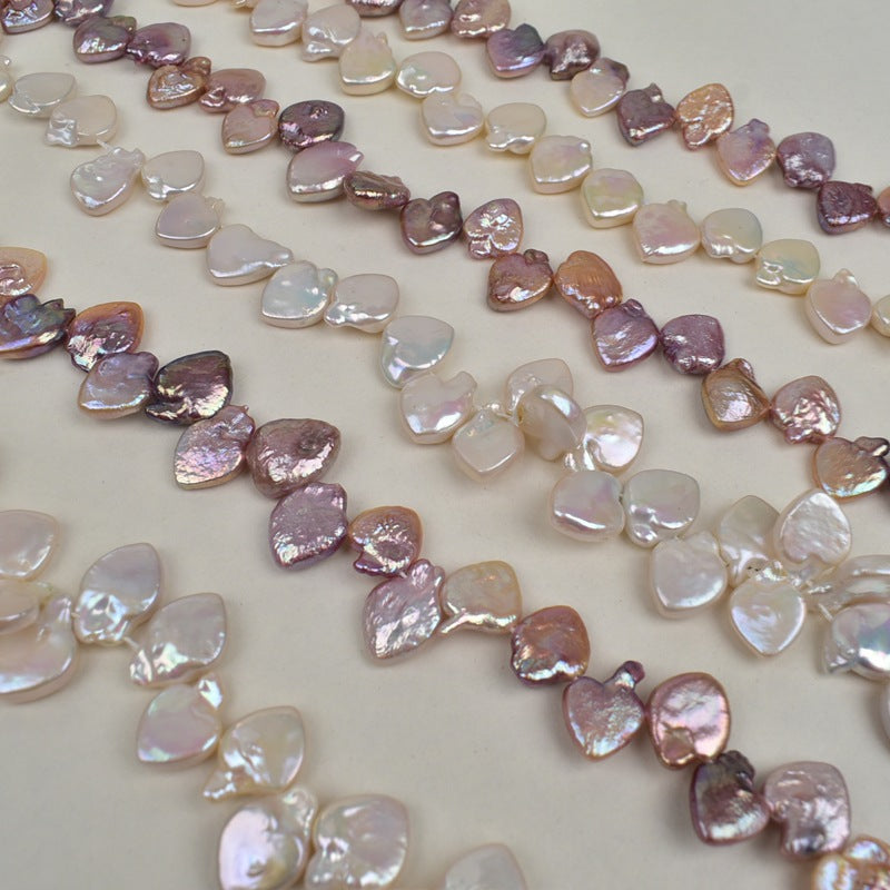 1080 Natural White Love Shaped Freshwater Pearl Edge Hole Irregular Heart Shaped Baroque Pearl