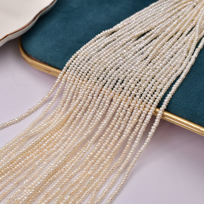 1250 3mm flat natural freshwater pearl DIY necklace small pearl wholesale