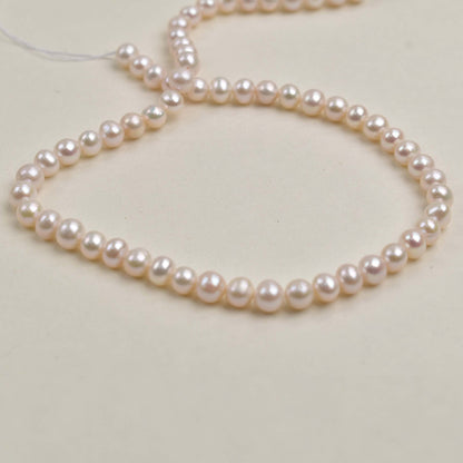 1164 6-7Mm white, nearly round natural freshwater pearl DIY jewelry accessories