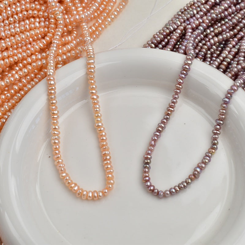 1232 Zhuji Pearl Natural Freshwater Pearl 3-4mm Purple Pearl work in progress diy loose beads