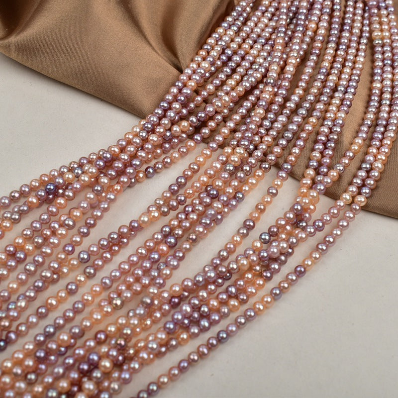 1182 Natural Freshwater Pearl Approx. 4mm Near Round Pearl Necklace work in progress DIY Jewelry Accessories