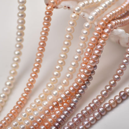 1251 flat beads about 5-6mm natural freshwater pearl DIY jewelry material