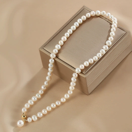 Freshwater pearl necklace women's cheongsam neck chain sweater collarbone chain