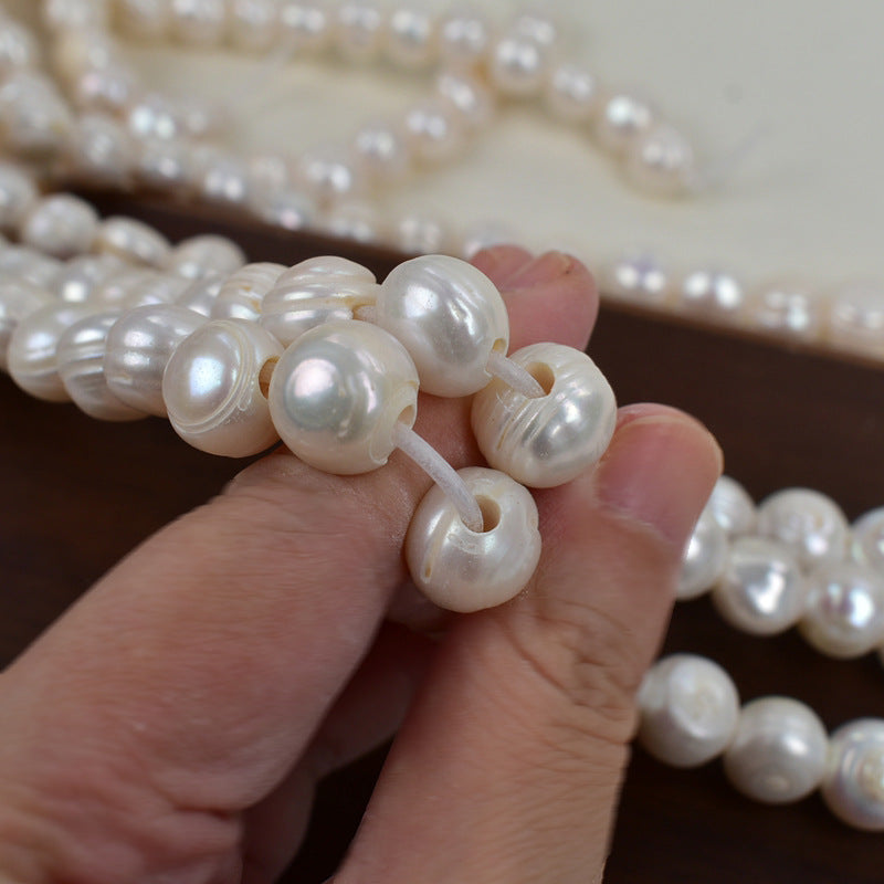 1191 Macroporous Pearl Natural Freshwater Pearl 10-11mm White, Pearl DIY Bracelet Necklace Material