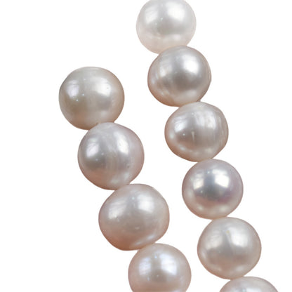 1166 White 8-11-13 mm Natural Freshwater Near Round Pearl work in progress Pearl Jewelry Accessories DIY