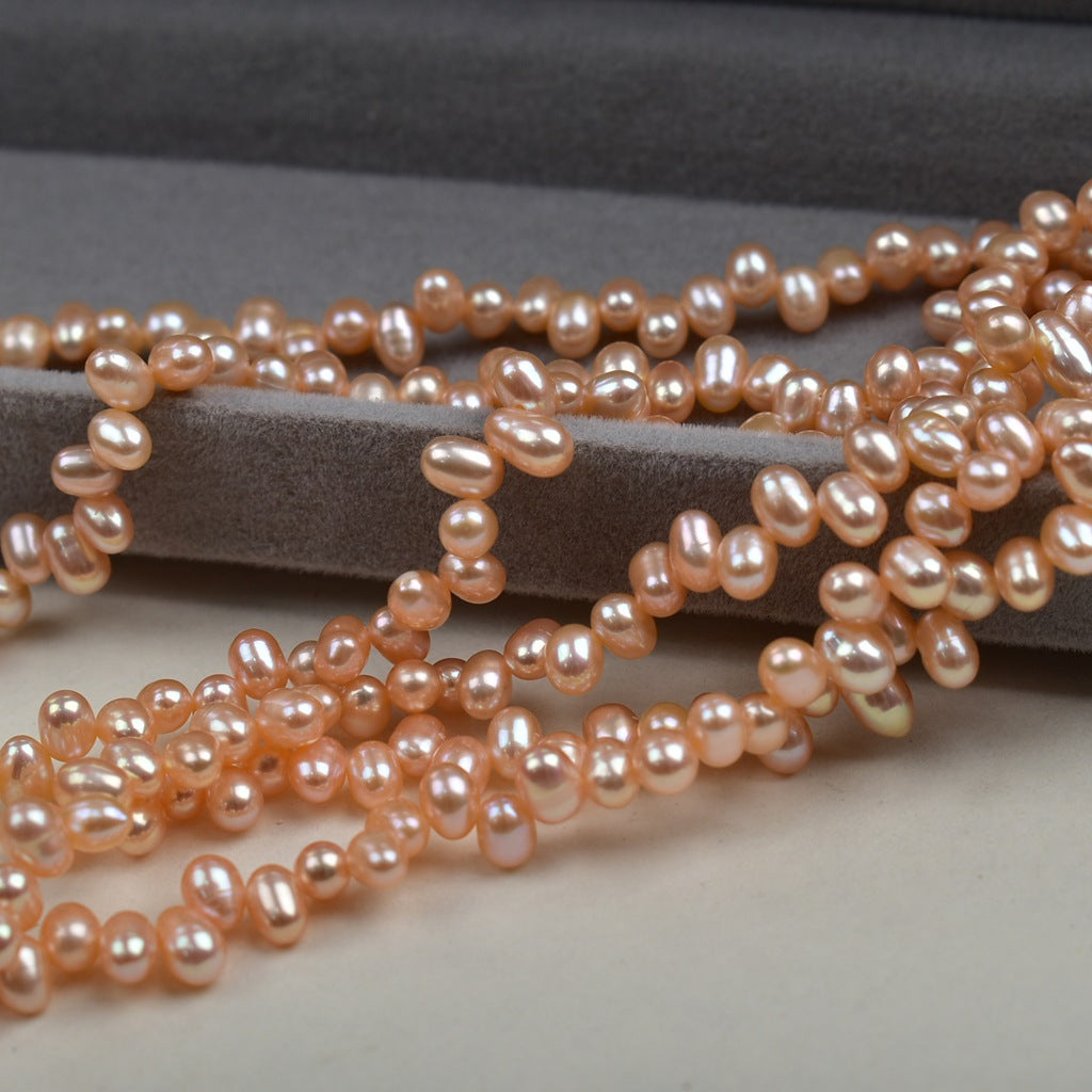 1054 Strong light 4-5mm smooth pearl necklace work in progress Material wholesale