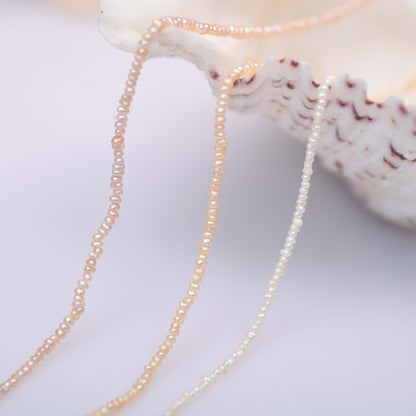 1220 Natural Freshwater Pearl Loose Beads 1.8-2mm Strong Light Small Particle Flat Beads DIY Jewelry Semi-finished Accessories