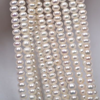 1224 new 4mm natural water pearl loose beads, white and bright, pearl abacus beads DIY collarbone chain jewelry