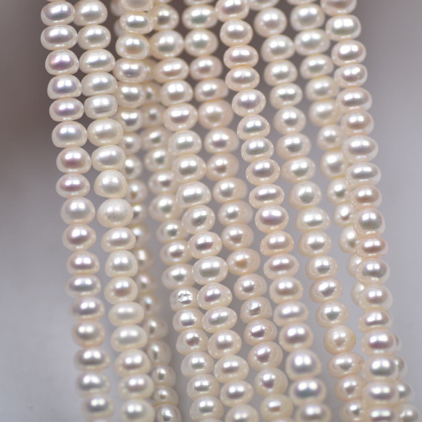 1224 new 4mm natural water pearl loose beads, white and bright, pearl abacus beads DIY collarbone chain jewelry