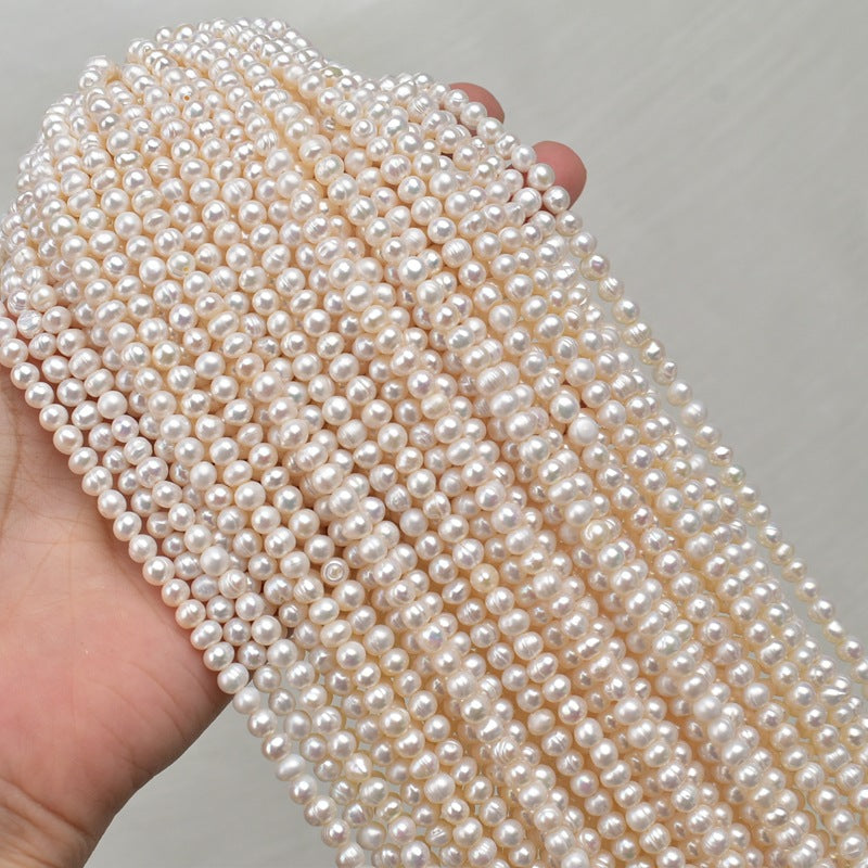 1135 4.5-5 mm Threaded Near Round Natural Freshwater Pearl Small Pearl Jewelry Accessories