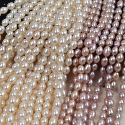 1016-Natural Freshwater Pearl Rice-shaped Loose Beads DIY Handmade Jewelry Accessories