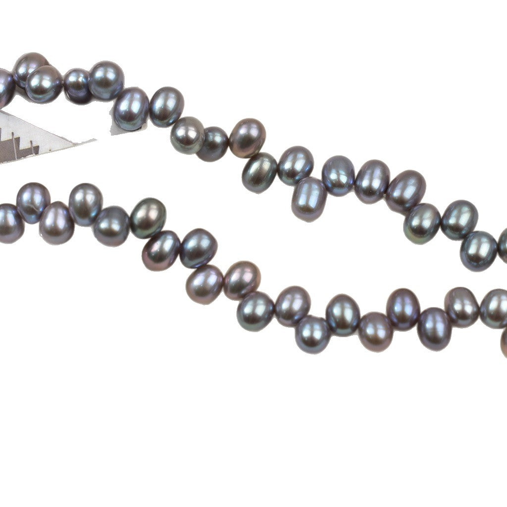 1032  Natural freshwater pearl 7-8mm Panax notogeng gray rice bead necklace work in progress DIY loose bead jewelry accessories