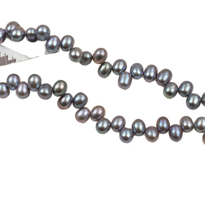 1032  Natural freshwater pearl 7-8mm Panax notogeng gray rice bead necklace work in progress DIY loose bead jewelry accessories