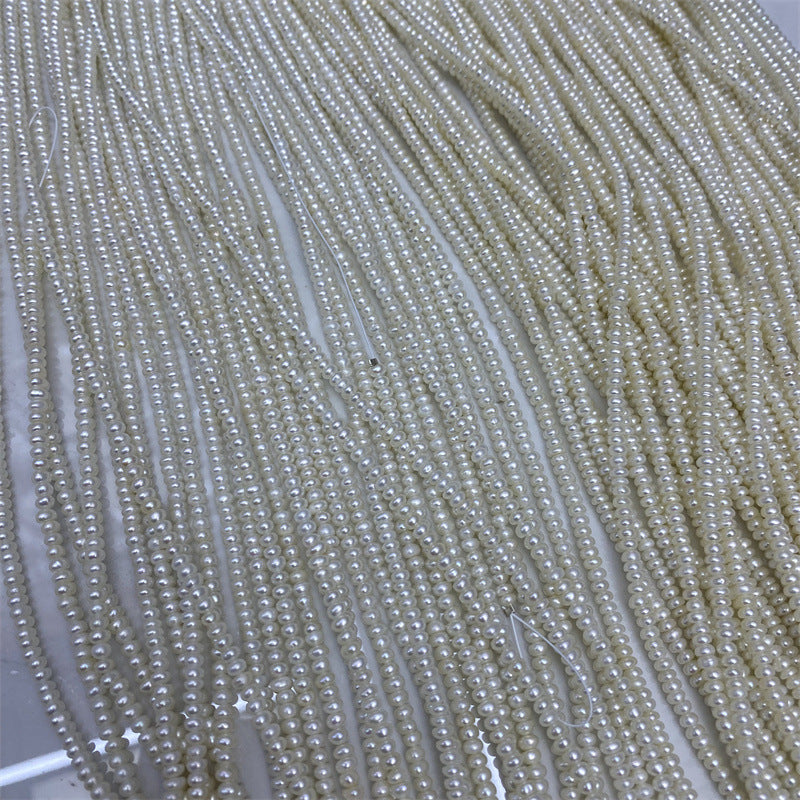 1209 Natural freshwater pearl 2-3mm flat pearl pearl work in progress diy