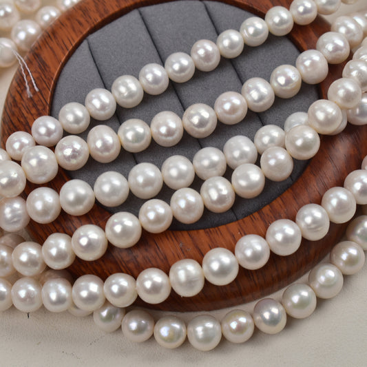 1149 wholesale 7-8-9 -10mm natural freshwater pearl seedless micro-flawed near round pearl DIY work in progress