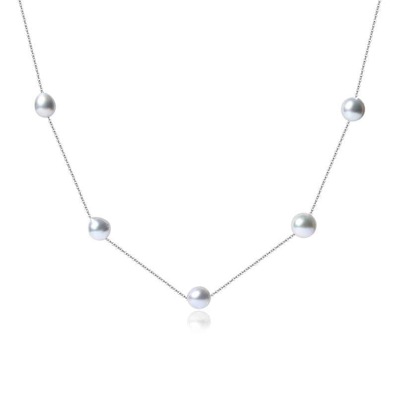 Freshwater pearl necklace lady real multi-hemp baroque special-shaped starry gray gift