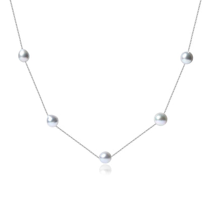 Freshwater pearl necklace lady real multi-hemp baroque special-shaped starry gray gift