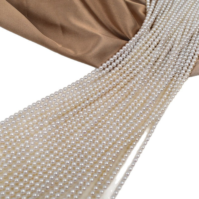 1182 Natural Freshwater Pearl Approx. 4mm Near Round Pearl Necklace work in progress DIY Jewelry Accessories