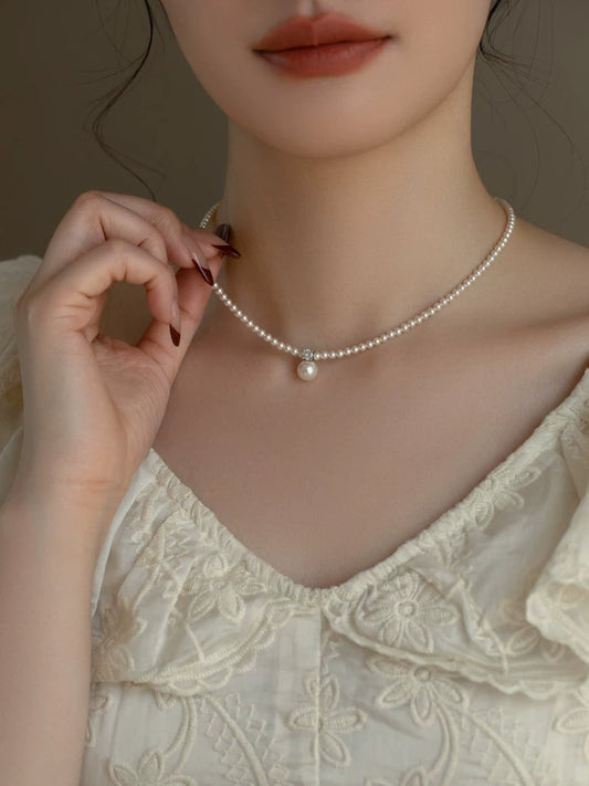 Pearl Necklace Girls Gift Design Premium Pendant Stacked Chain