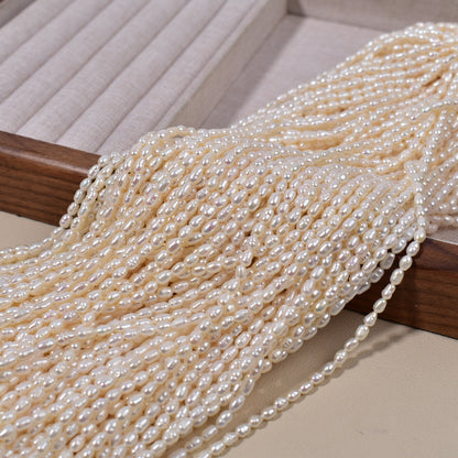 1028 Farm Direct Supply 3mm Natural Freshwater Pearl Loose Beads Rice Beads