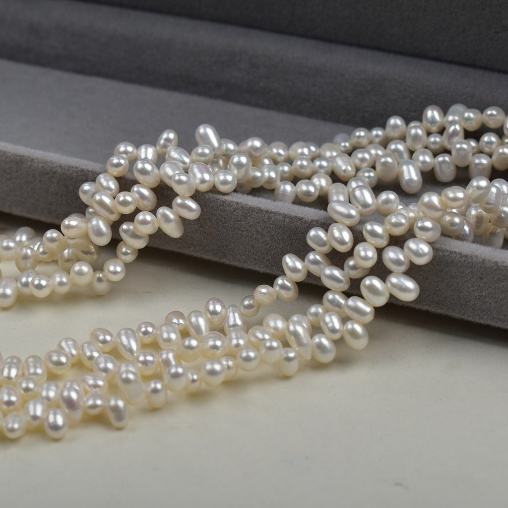 1054 Strong light 4-5mm smooth pearl necklace work in progress Material wholesale