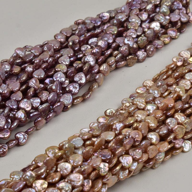 1077 Natural Freshwater Pearl Loose Beads Purple Love Shaped Baroque Pearl