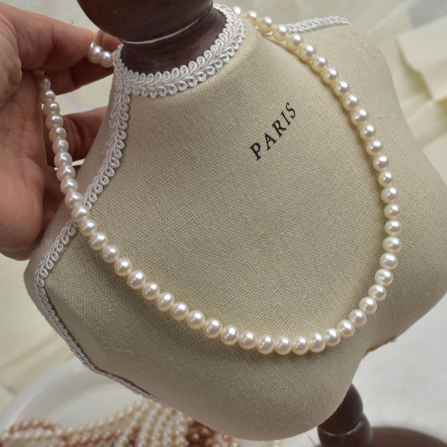 1141 6-7Mm seedless near-round strong light pearl natural freshwater pearl DIY handmade jewelry