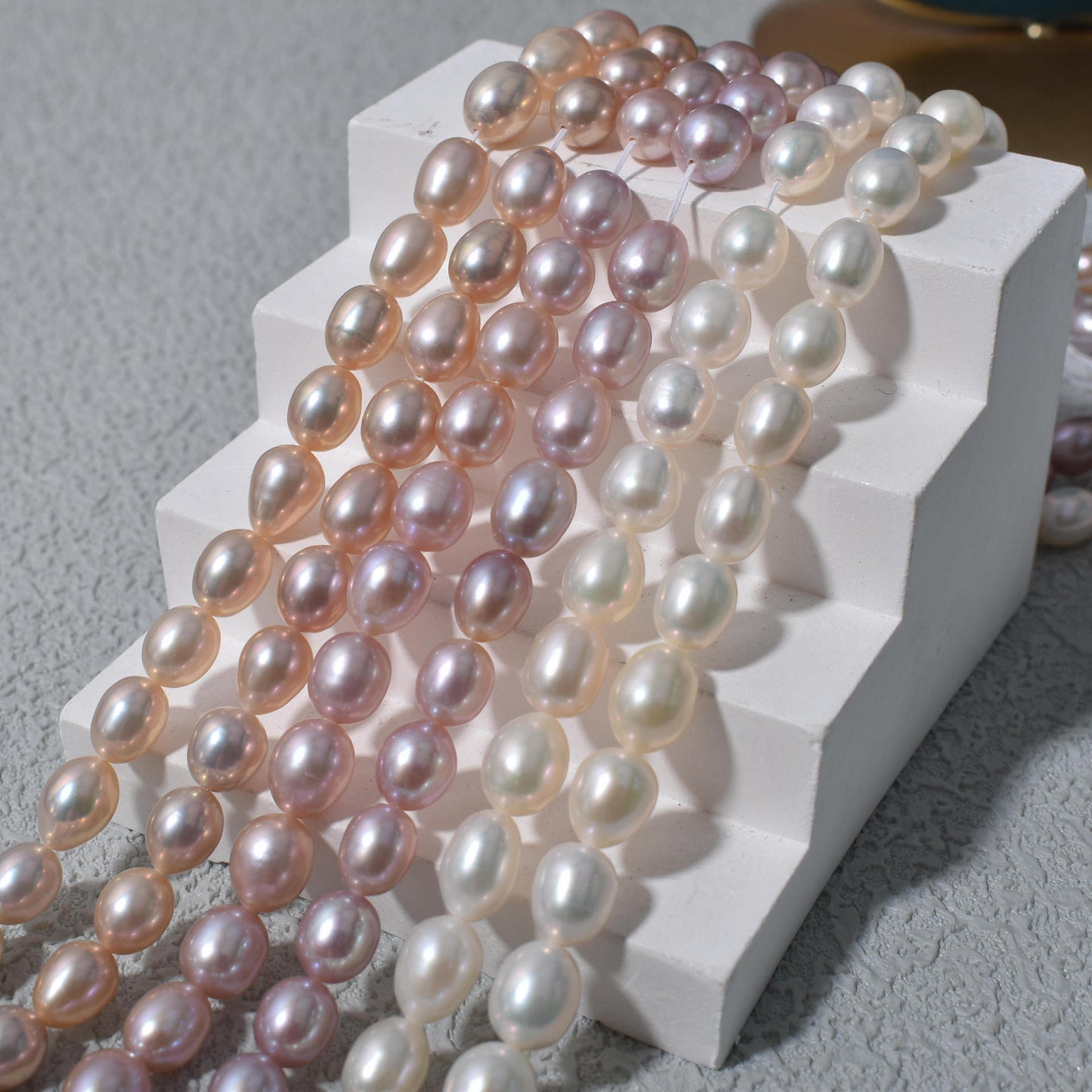 1005 Rice beads Rice-shaped pearl loose beads About 8-9mmDIY bracelet jewelry Natural freshwater pearl necklace Material work in progress