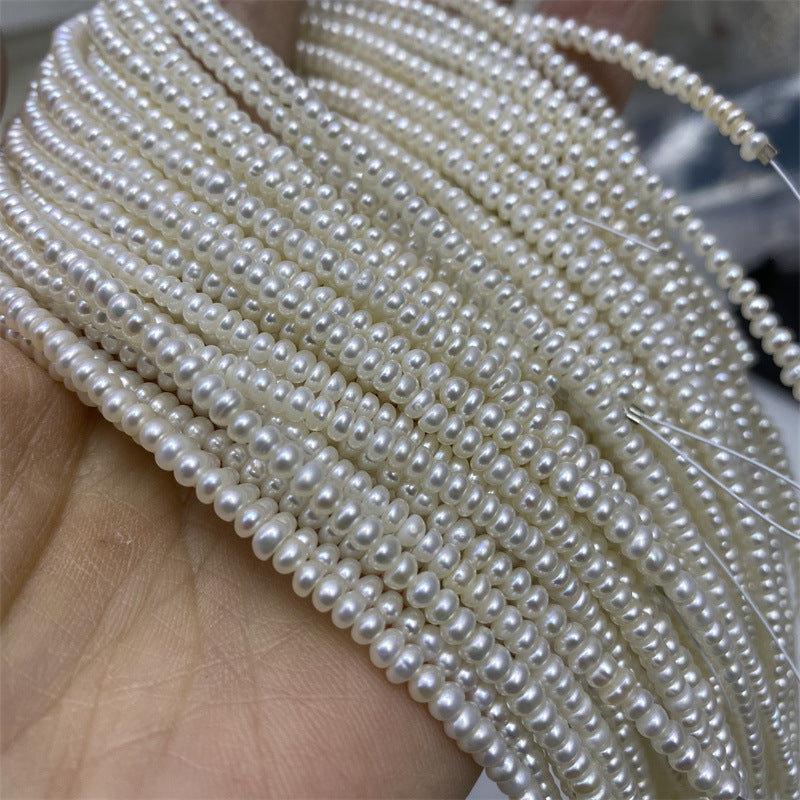 1209 Natural freshwater pearl 2-3mm flat pearl pearl work in progress diy