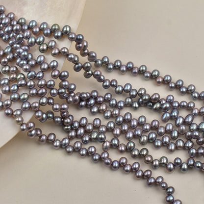 1032  Natural freshwater pearl 7-8mm Panax notogeng gray rice bead necklace work in progress DIY loose bead jewelry accessories