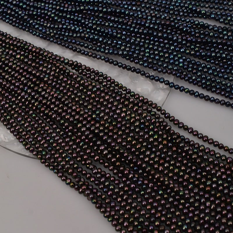 1177 Natural Freshwater Pearl Peacock Black, Pearl String Loose Bead Pearl work in progress DIY