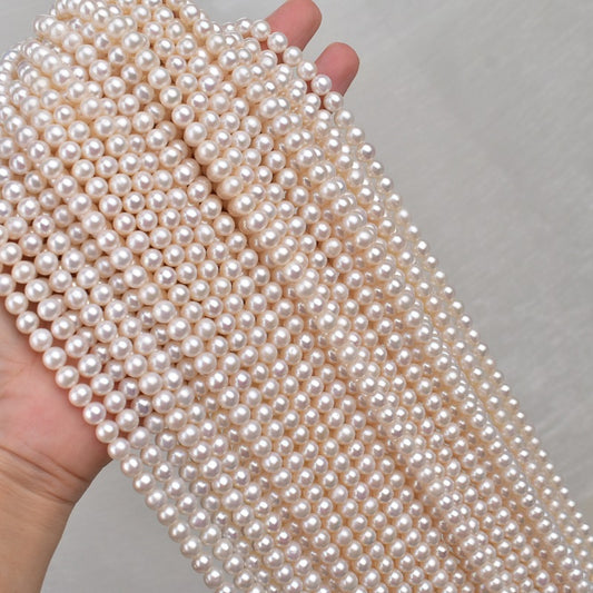 1152 6-7Mm seedless near round pearl natural freshwater pearl DIY handmade jewelry