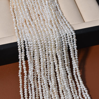 1119 strong light 2-3mm round natural freshwater pearl necklace work in progress DIY material