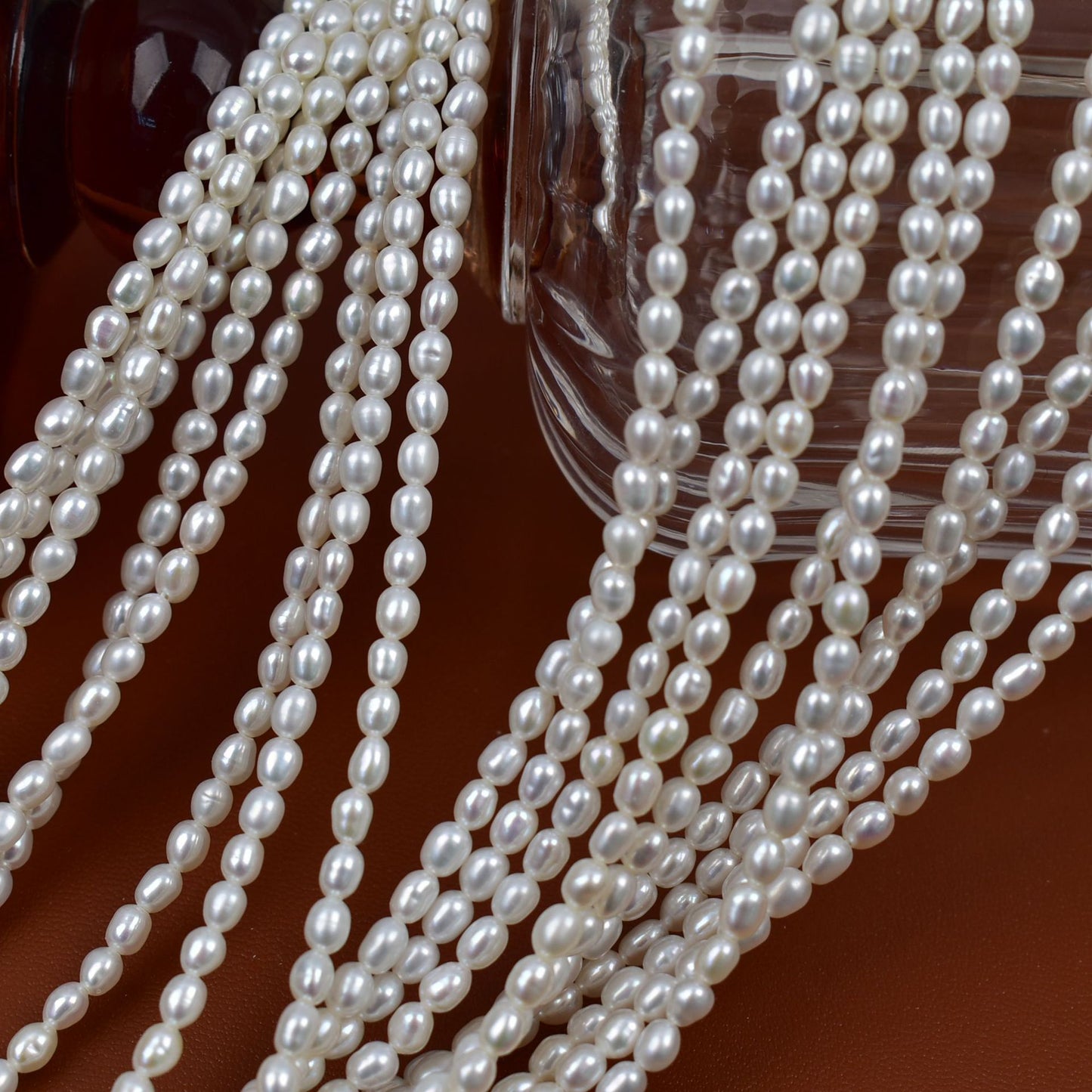 1009  3-4Mm natural  beads pearl loose beads natural freshwater necklace Zhuji pearl wholesale