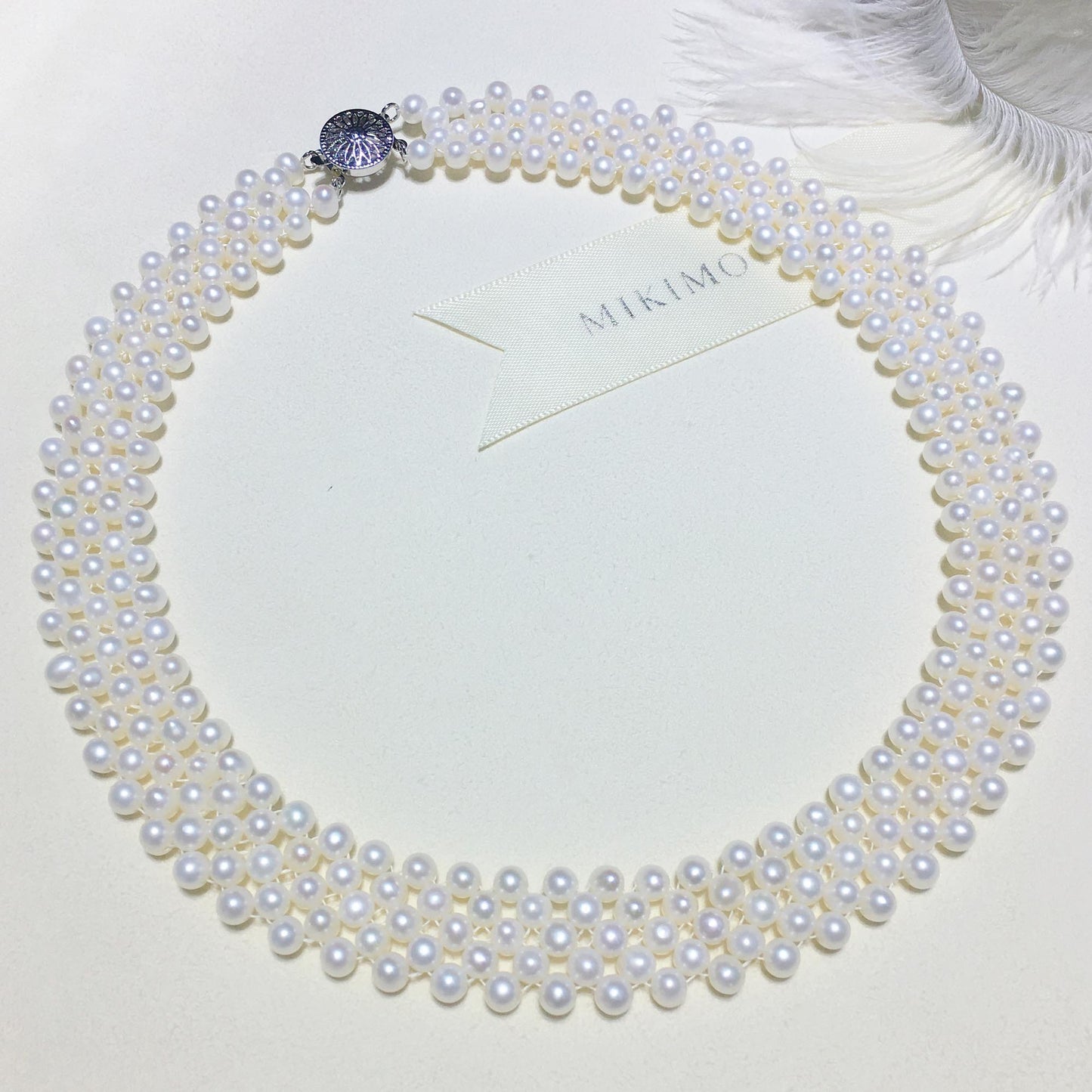 pure hand-woven fresh water pearl necklace, one piece of hair