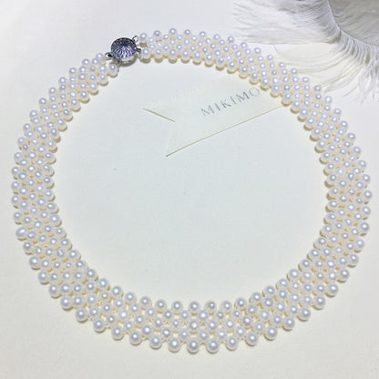 pure hand-woven fresh water pearl necklace, one piece of hair