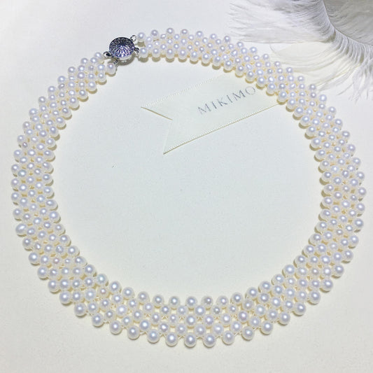 pure hand-woven fresh water pearl necklace, one piece of hair