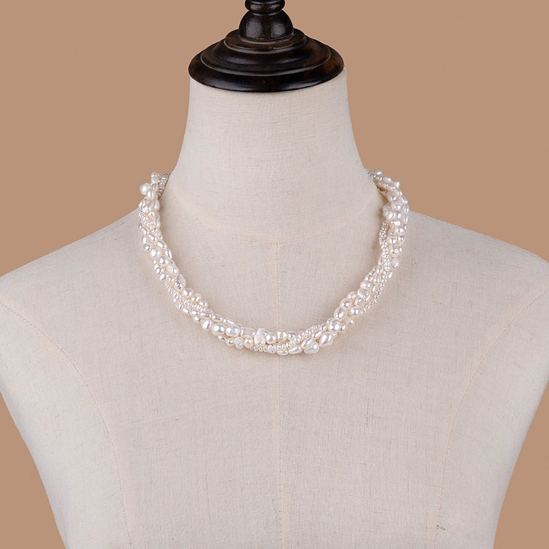 Sky freshwater pearl necklace female alien baroque multi-layer stacking fashion European and American retro XL108