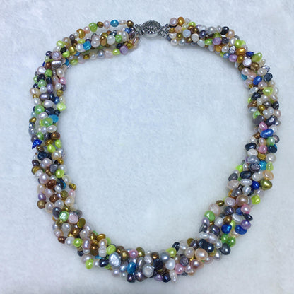 multi-layer baroque tian ran freshwater pearl necklace