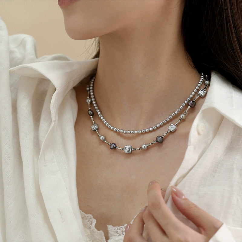 Gypsy Star Madoma  Pearl Necklace Women's Design Sense Splicing Natural Baroque Beads