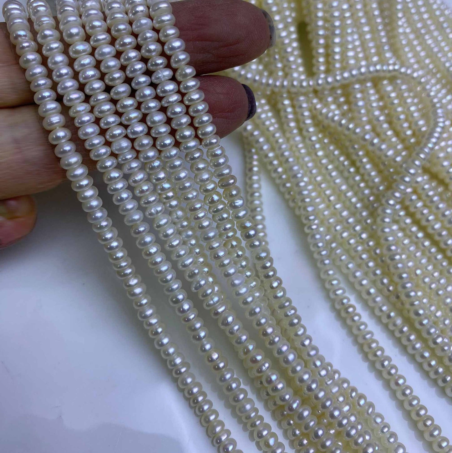 1223 Natural Freshwater Pearls 3-4mm Flat Beads Loose Beads Necklace Bracelet Semi-finished Beading DIY Handmade Accessories